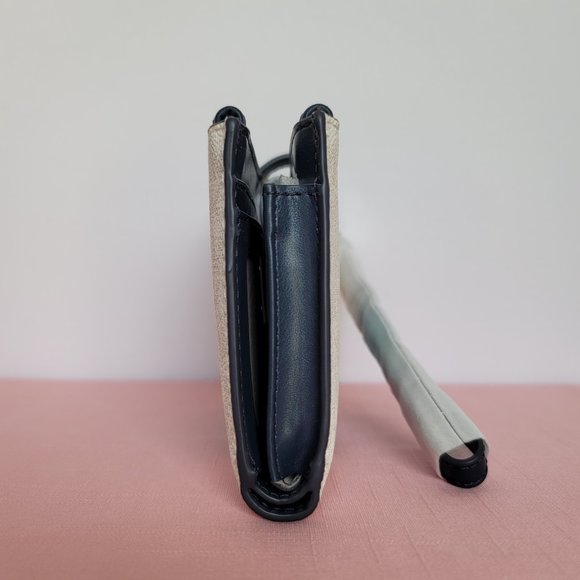 MICHAEL KORS Jet Set Double Zip Signature Phone Wristlet-Ocean Blue Mult 🎈$108⭐ - Picture 12 of 16